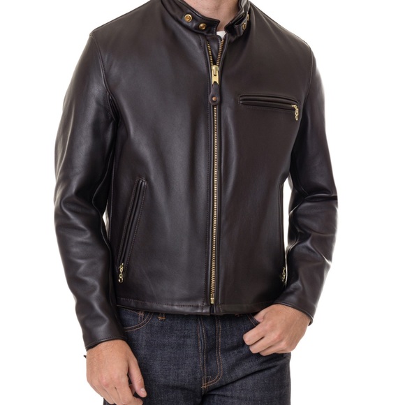 SCHOTT NYC | Leather Moto Jacket | Dark Brown | size 42 - Picture 2 of 13